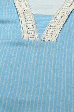 Pastel Blue Rayon Straight Suit Set image number 1