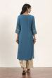 Aqua Viscose Rayon Straight Kurta Pants Set image number 4