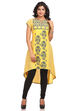 Yellow Asymmetric Cotton Kurta image number 0