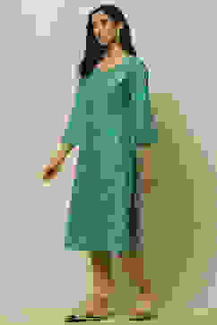 Green Viscose Printed Straight Kurta image number 2