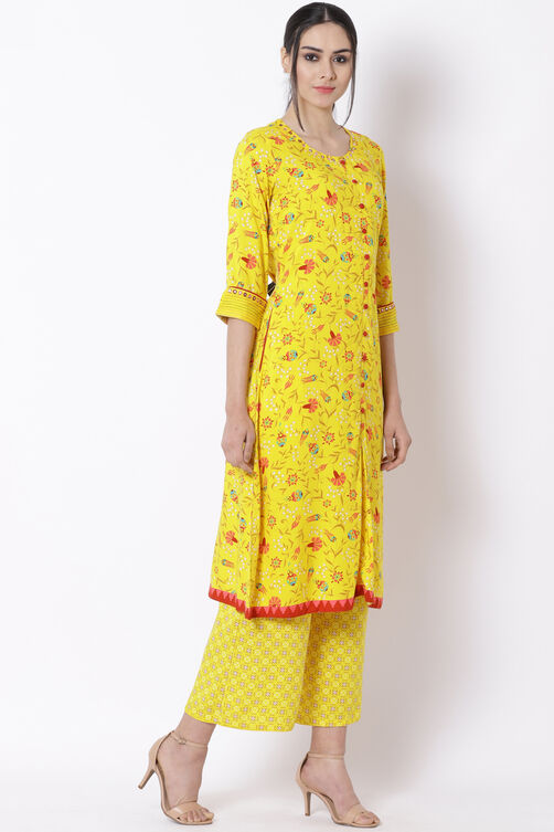Yellow Viscose Kurta image number 4