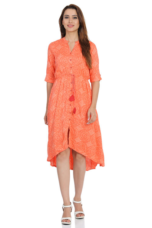 Indigo Asymmetric Viscose Dress image number 0