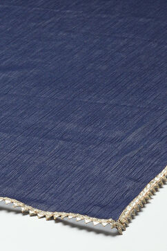 Indigo Blue Cotton Straight Printed Kurta Palazzo Suit Set image number 3