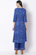 Blue Viscose A-Line Kurta image number 5