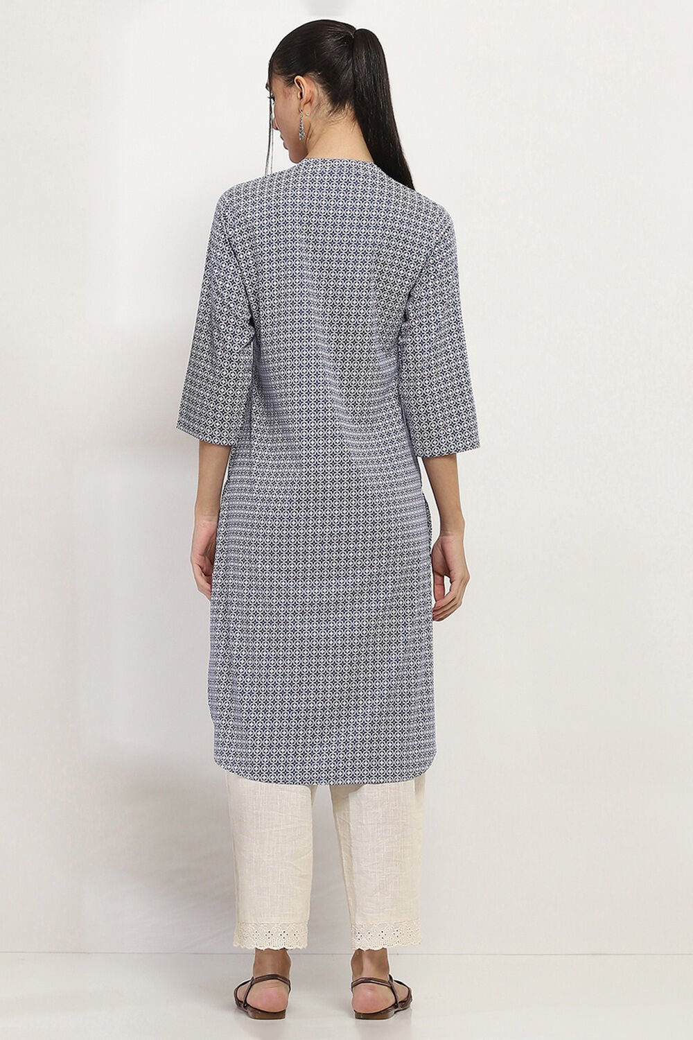 Green Printed Straight Kurta image number 3