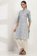 Grey Cotton Straight Kurta image number 2