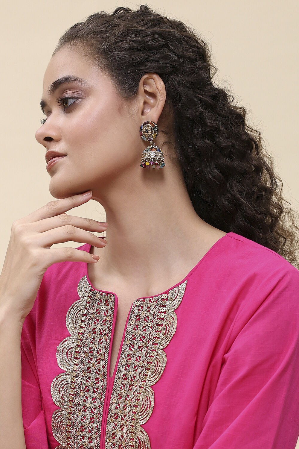 Multicolor Alloy Jhumka image number 3