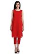 Red Art Silk Straight Suit Set image number 6