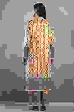 Beige Polyester Printed Straight Suit Set image number 4