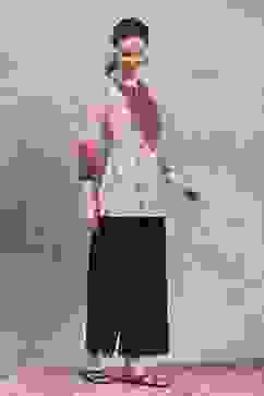 Grey Polyester Printed Straight Top image number 0