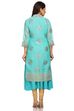 Turquoise Straight poly cotton Kurta image number 3