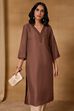Teal Viscose Blend Straight Solid Kurta image number 7