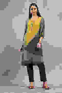 Green Printed Straight Kurta image number 5