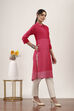 Yellow Cotton Straight Kurtas image number 4