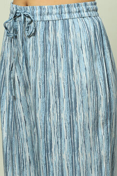 Blue LIVA Woven Straight Kurta Suit Set image number 2