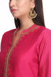 Pink Straight Poly Cotton Indie Top image number 1