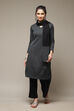 Grey Acrylic Straight Suit Set image number 1