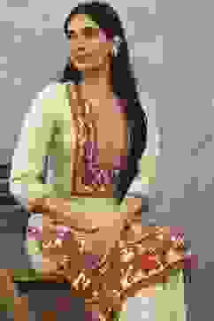 Beige Viscose Straight Kurta Pants Set image number 7