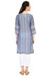 Blue Straight Chambray Kurta image number 4