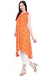 Orange Viscose Flared Kurta image number 2
