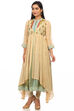 Beige Kalidar Polyester Kurta image number 2
