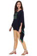 Dark Blue Straight Viscose Indie Top image number 2
