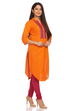 Orange Cotton Straight Kurta image number 1