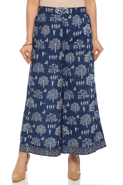 Indigo Cotton Palazzo image number 0