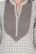 Grey Straight Cotton Kurta image number 4