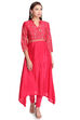 Pink Viscose A Line Kurta image number 4