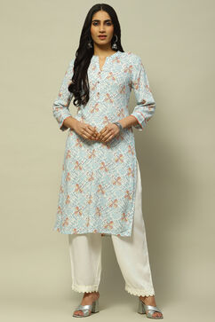 White Rayon Staight Kurta image number 5