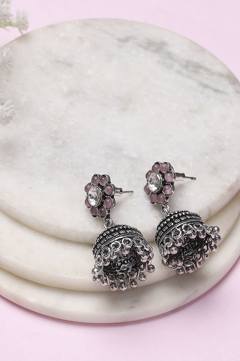 Pink Brass Jhumka image number 0