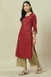 Maroon Viscose Straight Kurta image number 2