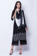 Black And White Polyester Chiffon Dupatta image number 1