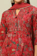Pink Cotton Straight Printed Kurta Pants Suit Set image number 1