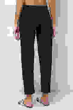 Navy Blue Cotton Solid Regular Pants image number 4