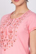 Peach Cotton Straight Kurta image number 1