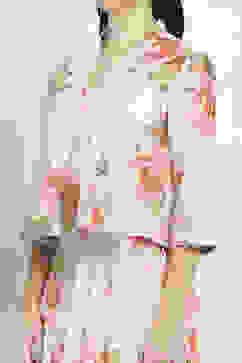 Off White Viscose Blend Skirt Set image number 1