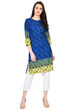 Indigo Straight Polyester Kurta image number 0