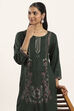 Olive Green Viscose Rayon Flared Kurta Pants Set image number 7