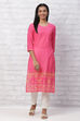 Pink Cambric Cotton Straight Kurta image number 2
