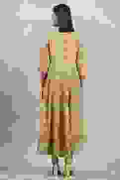 Lime Viscose Rayon Printed Anarkali Suit Set image number 4