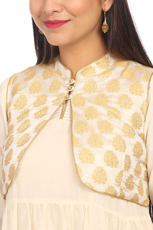Ivory Flared Cotton Suit Set image number 1