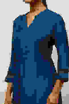 Blue Solid Straight Kurta image number 1