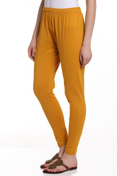 Mustard Cotton Leggings image number 2