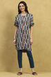 Grey Viscose Blend Printed Straight Kurta image number 5