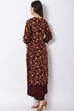 Brown Viscose Rayon Straight Kurta image number 4