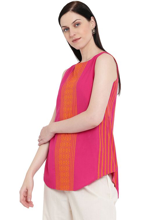 Pink Cotton Straight Top image number 2