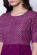 Purple Polyester Polymers Kalidar Kurta image number 1