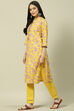 Yellow LIVA Straight Kurta image number 2